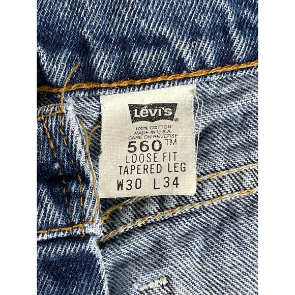 Vintage Levi's 560 Loose Fit 30 x 34 Tapered Orange Tab USA Made Mom Jeans EUC - Picture 11 of 12